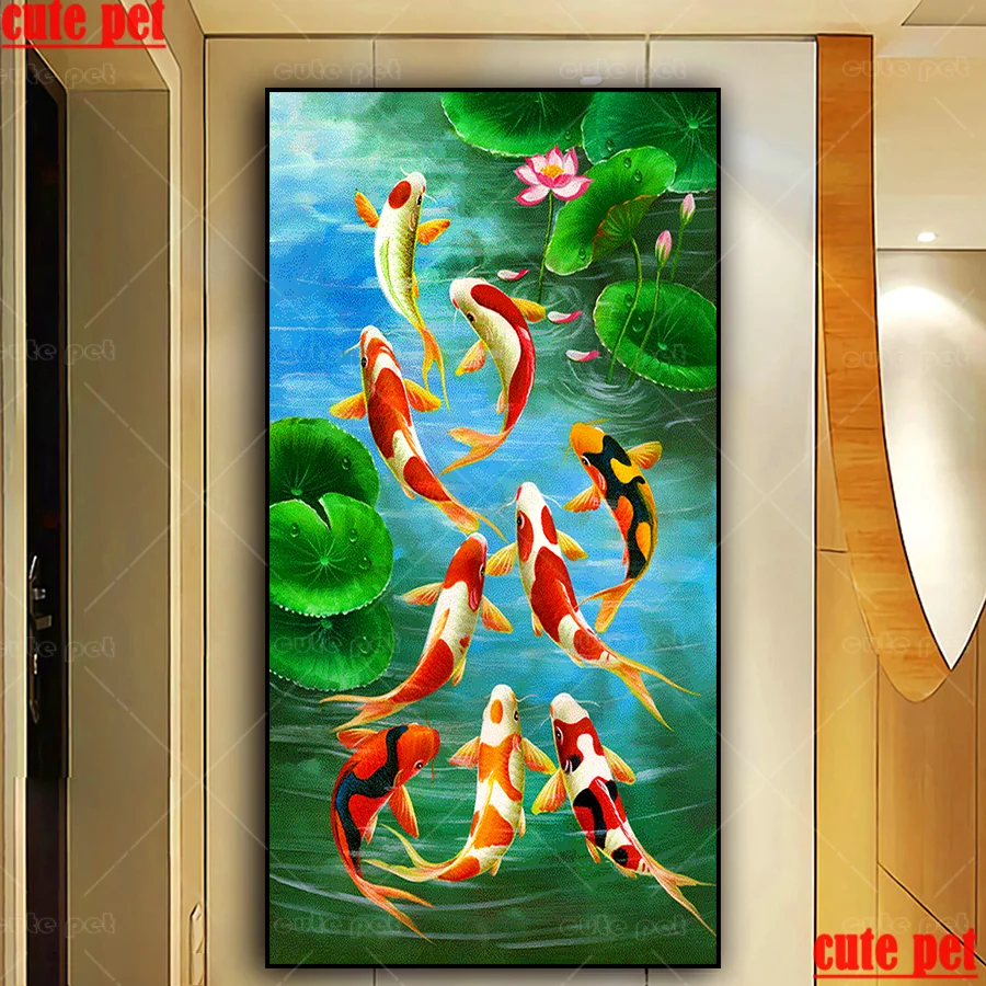 5d Diy diamond painting Cross Stitch olden carp koi fish lotus Draw full square drill embroidery rhinestone mosaic Decor large
5d Diy diamond painting Cross Stitch olden carp koi fish lotus Draw full square drill embroidery rhinestone mosaic Decor large