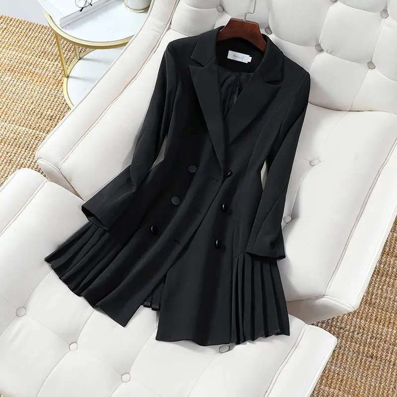 Nice Spring Autumn Pop Large Size Korean Loose Suit Jacket Women Double-breasted Pleated Black Mid-length Blazer Coats aq1170
Nice Spring Autumn Pop Large Size Korean Loose Suit Jacket Women Double-breasted Pleated Black Mid-length Blazer Coats aq1170