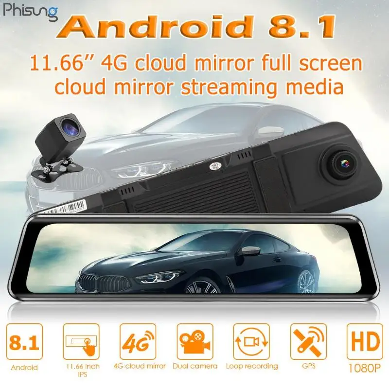 Фото Phisung Z66 4G Android 8 1 FHD 1080P Автомобильный видеорегистратор Камера 11 66 - купить