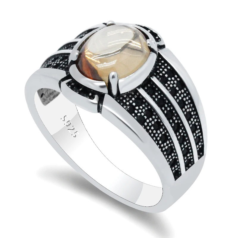 100% 925 Sterling Silver Ring For Men With CZ Stone Champagne/Black CZ Stone Lines Exquisite Ring for Men Party Wedding Ring
100% 925 Sterling Silver Ring For Men With CZ Stone Champagne/Black CZ Stone Lines Exquisite Ring for Men Party Wedding Ring