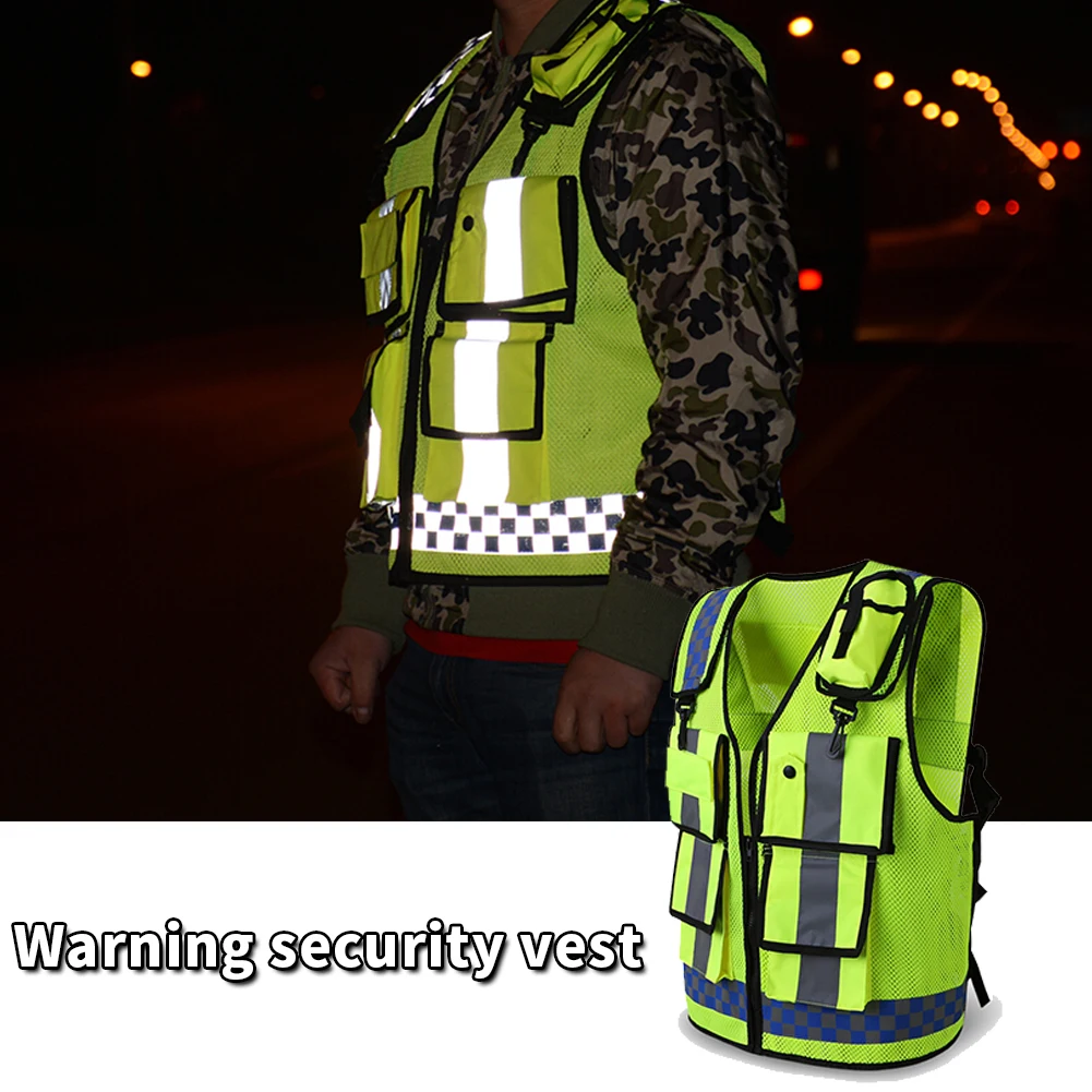 Working Multi Pockets Traffic Sport Device Front Zipper High Visibility Running With Reflective Strips Safety Vest Cycling
Working Multi Pockets Traffic Sport Device Front Zipper High Visibility Running With Reflective Strips Safety Vest Cycling