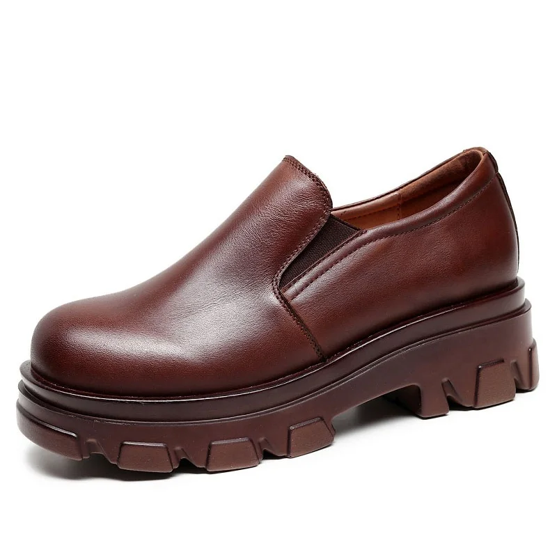 Fashion Thick Bottom Women Shoes 2022 Spring Slip on Genuine Leather Wedges Platform Loafers Female Casual Shoes Black Footwear
Fashion Thick Bottom Women Shoes 2022 Spring Slip on Genuine Leather Wedges Platform Loafers Female Casual Shoes Black Footwear