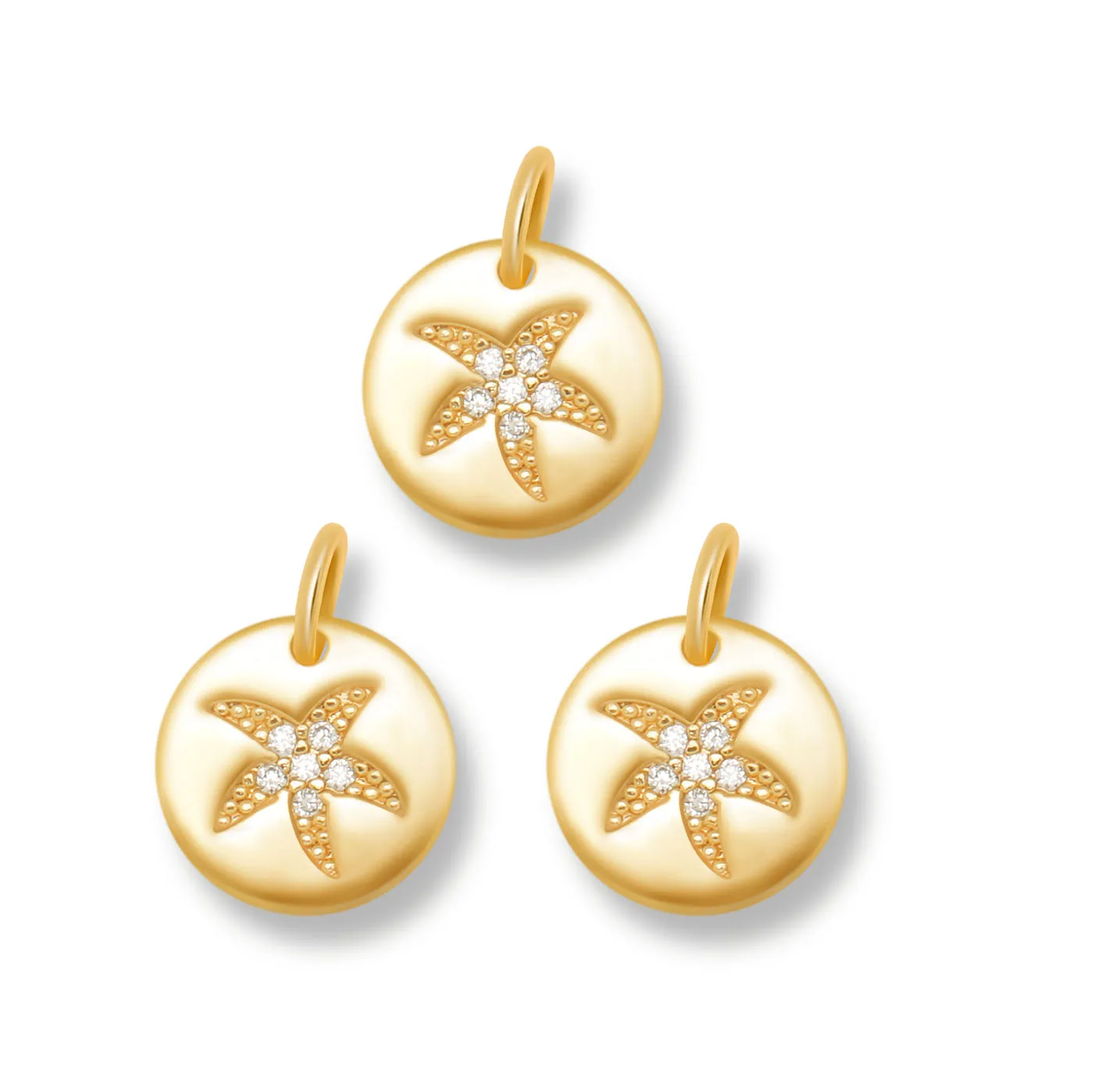 High Quality Cubic Zirconia Stones 14k Gold-plated Round Discs Five Point Star Pendant For Necklace Earrings DIY Makings Gift
High Quality Cubic Zirconia Stones 14k Gold-plated Round Discs Five Point Star Pendant For Necklace Earrings DIY Makings Gift