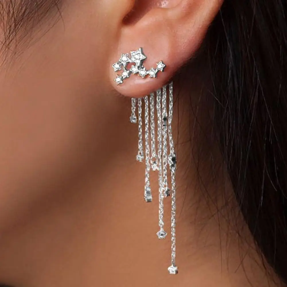 1 Pair Earrings Temperament Bright Long Tassel for Vacation Jacket Earrings Hanging Earrings
1 Pair Earrings Temperament Bright Long Tassel for Vacation Jacket Earrings Hanging Earrings