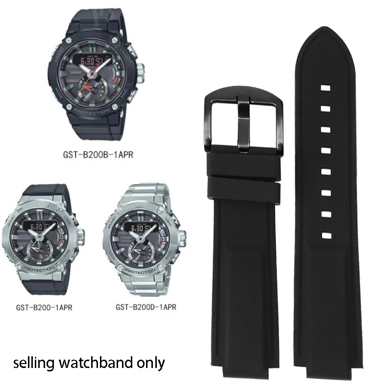 Силиконовый ремешок для часов, ремешок для Casio GST-B200 Series, новинка G-steel, мужской спортивный браслет GST B200 с проводом, аксессуары для часов, ремешок
Силиконовый ремешок для часов, ремешок для Casio GST-B200 Series, новинка G-steel, мужской спортивный браслет GST B200 с проводом, аксессуары для часов, ремешок
