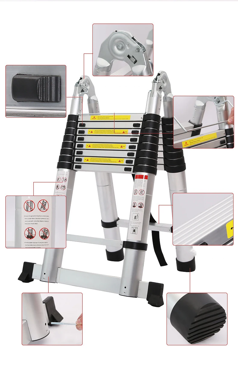 2.5m ladder retractable folding aluminum herringbone ladder Telescopic Extension Tall Multi Purpose telescopic ladder step
2.5m ladder retractable folding aluminum herringbone ladder Telescopic Extension Tall Multi Purpose telescopic ladder step