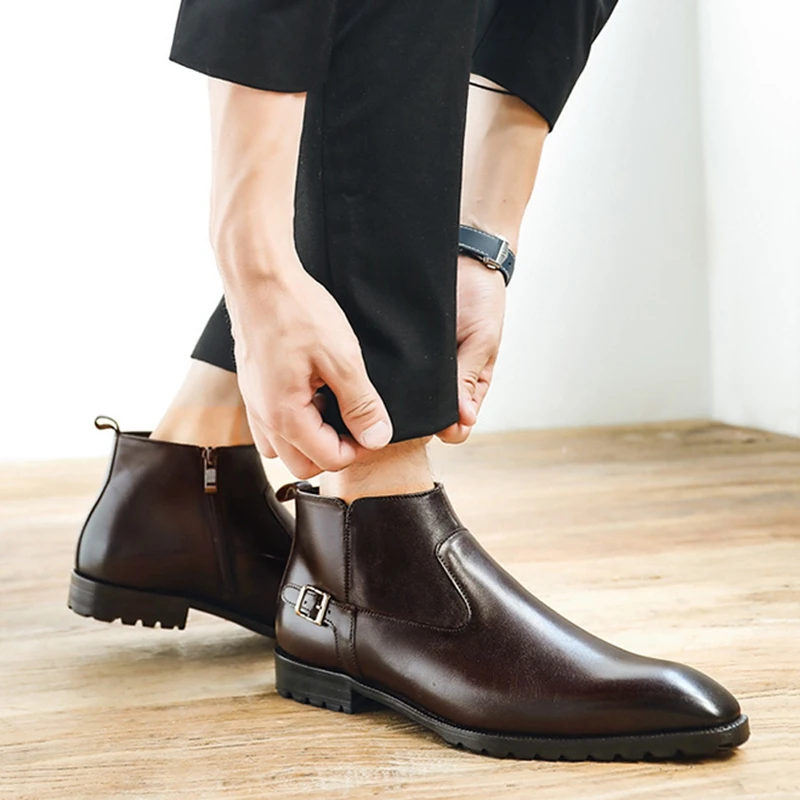 Italian Designer Genuine Leather Men's Handmade Daily Office Ankle Boots Pointed Toe Man Zipper Cowboy Riding Shoes FWL279
Italian Designer Genuine Leather Men's Handmade Daily Office Ankle Boots Pointed Toe Man Zipper Cowboy Riding Shoes FWL279