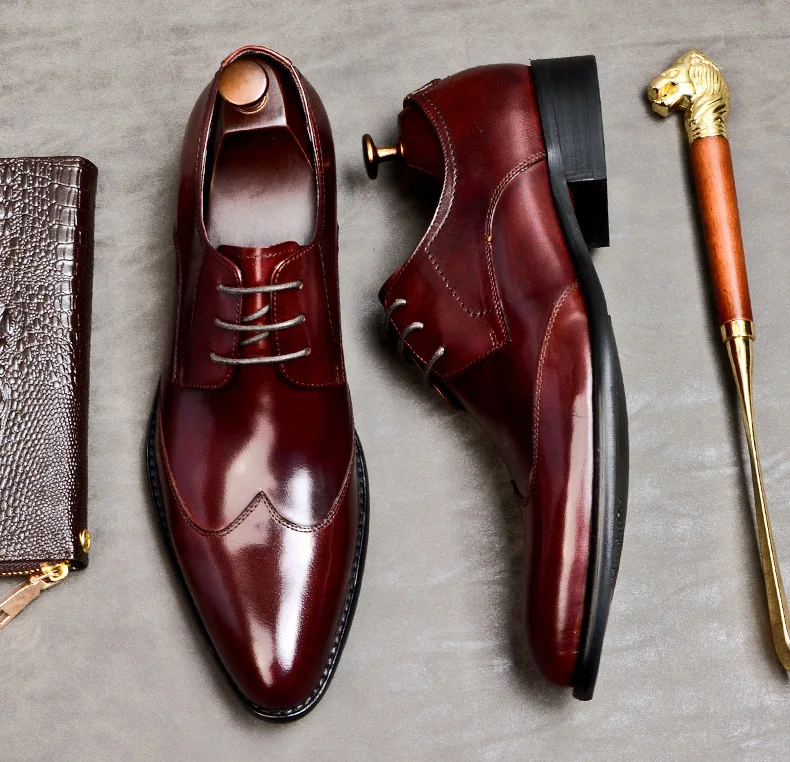 QYFCIOUFU Elegant Genuine Leather Men Formal Shoes Leather Oxfords Office Wedding Shoes Black Wine Red Men's Party Footwear 
QYFCIOUFU Elegant Genuine Leather Men Formal Shoes Leather Oxfords Office Wedding Shoes Black Wine Red Men's Party Footwear
