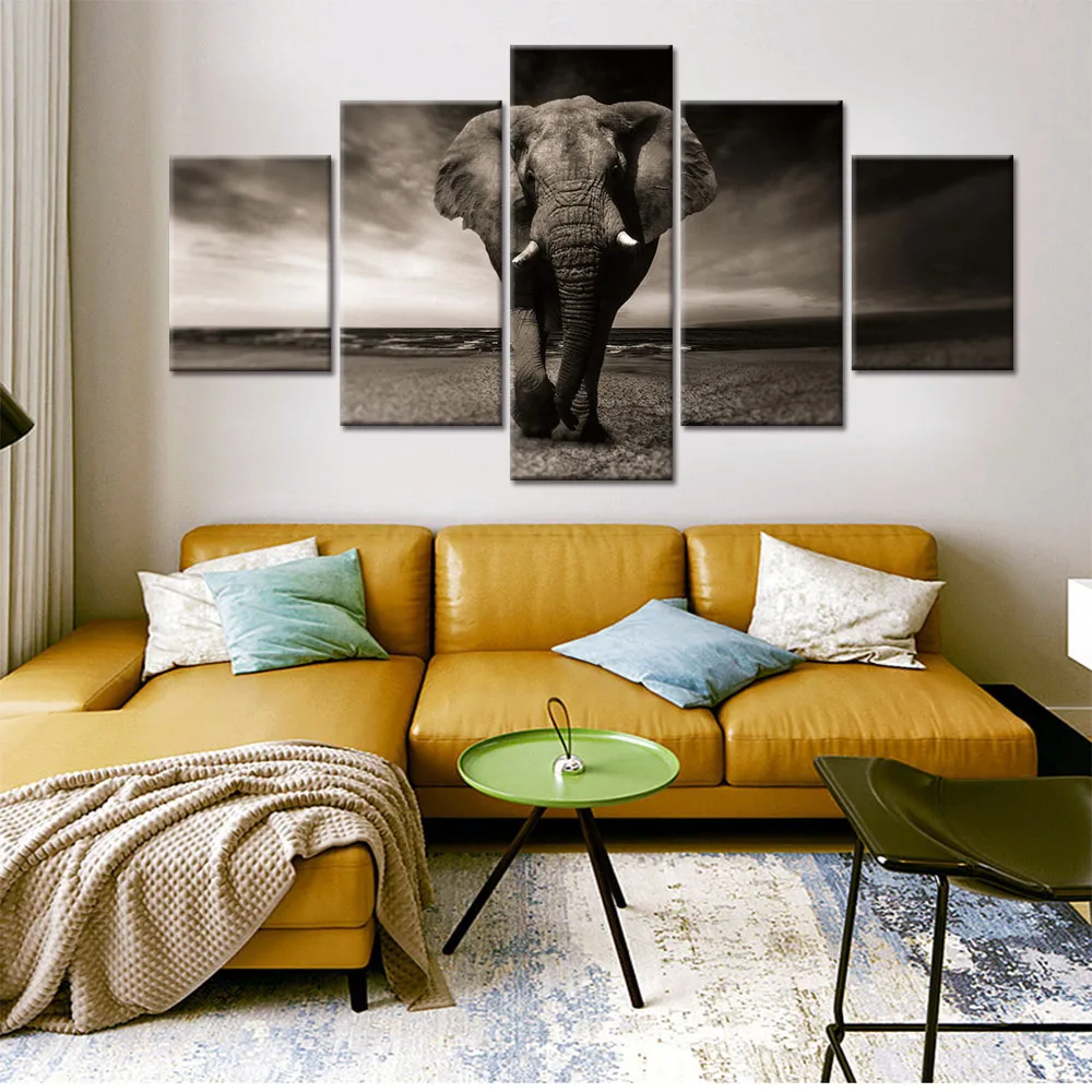 Canvas Pictures Home Decor 5 Pieces Walking Elephant Sunset Africa Grassland Scenery Painting Prints Poster Living Room Wall Art
Canvas Pictures Home Decor 5 Pieces Walking Elephant Sunset Africa Grassland Scenery Painting Prints Poster Living Room Wall Art