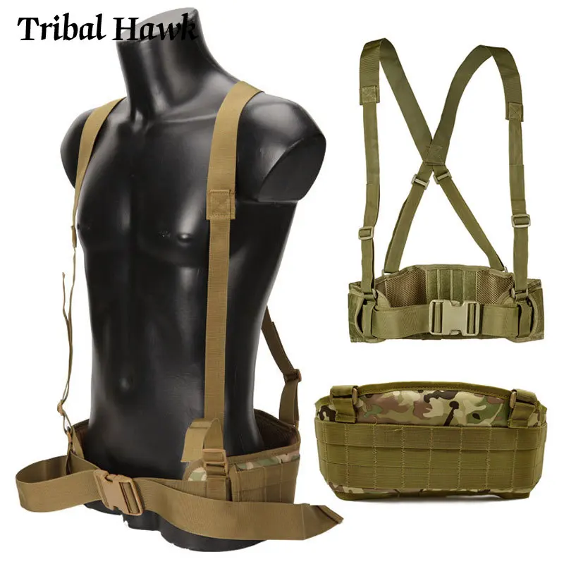 

Tactical Belt Military Army Combat Airsoft Molle Belt 1000D Nylon Waist Girdle H-shaped Convenient Hunting Waistband Accessories