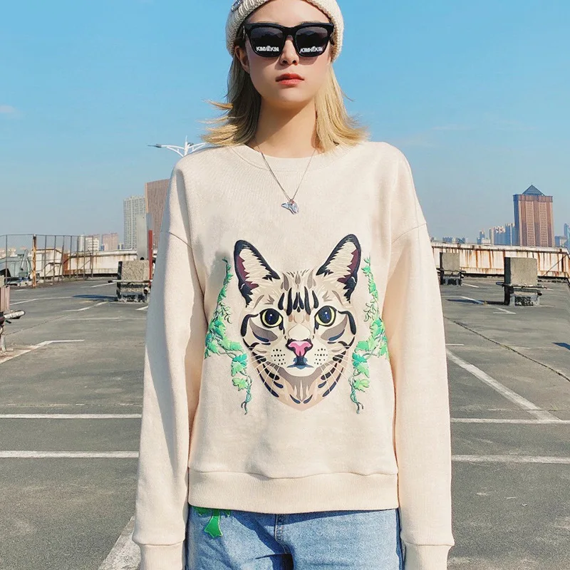 Pop Harajuku Cat Print Beige Sweatshirt Nice Spring Pop Pop Streetwear Long Sleeve O Neck Pullovers Woman Loose Sweatshirts
Pop Harajuku Cat Print Beige Sweatshirt Nice Spring Pop Pop Streetwear Long Sleeve O Neck Pullovers Woman Loose Sweatshirts