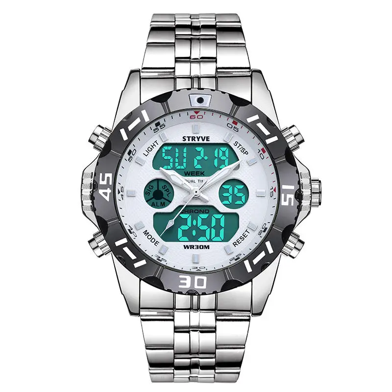 STRYVE Hot Sell Premium Double-core Waterproof Electronic Quartz Men Watch Timing Alarm Luminous Display Relogio Masculino S8011
STRYVE Hot Sell Premium Double-core Waterproof Electronic Quartz Men Watch Timing Alarm Luminous Display Relogio Masculino S8011