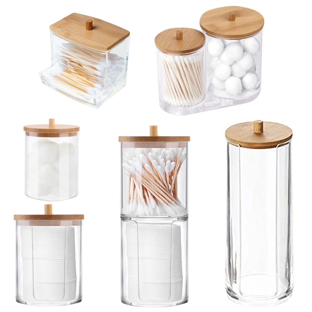 Cotton Swab Holder With Wood Lid Transparent Makeup Container Jewelry Organizer Storage Box For Bathroom Home Organization
Cotton Swab Holder With Wood Lid Transparent Makeup Container Jewelry Organizer Storage Box For Bathroom Home Organization