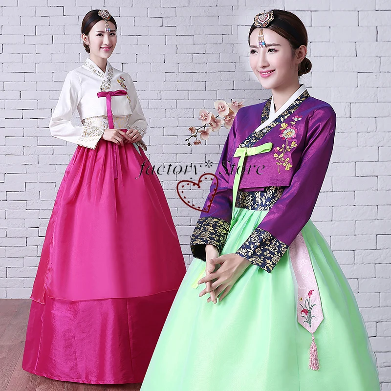 Korean Dress Costume Embroidery Korean Traditional Ms. Hanbok Court Married North Korea Performance Stage Dance Costumes
Korean Dress Costume Embroidery Korean Traditional Ms. Hanbok Court Married North Korea Performance Stage Dance Costumes