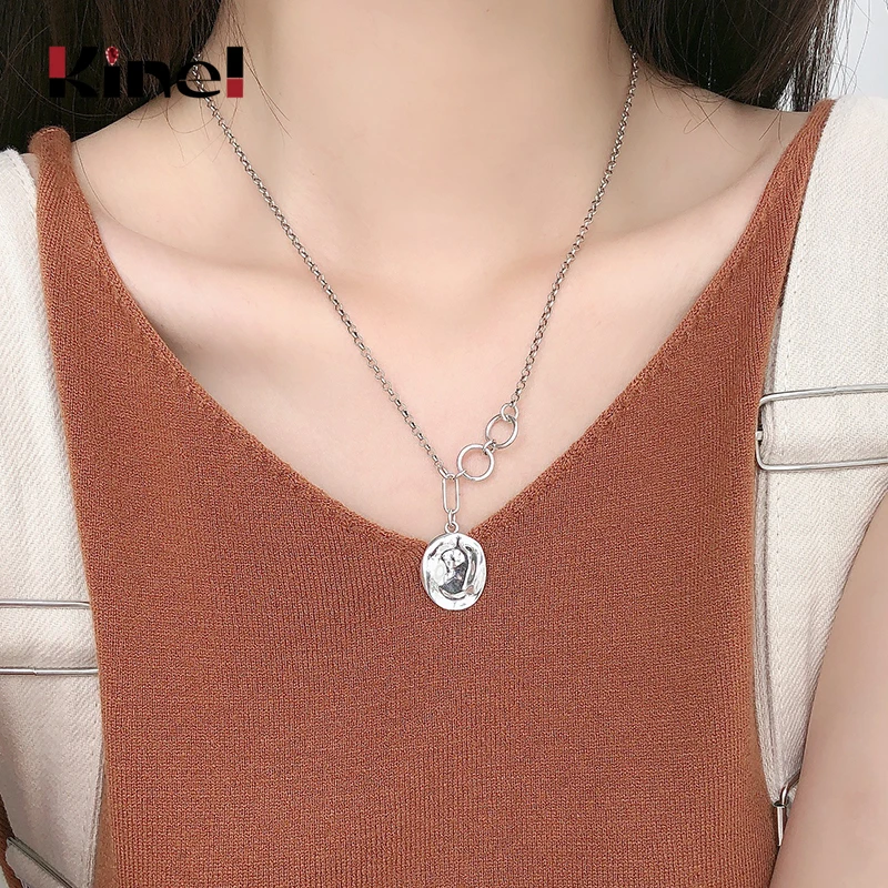 Kinel Vintage Oval Necklace Pendant New Sale 100% 925 Sterling Silver Round Jewelry For Women & Girls Party Gift
Kinel Vintage Oval Necklace Pendant New Sale 100% 925 Sterling Silver Round Jewelry For Women & Girls Party Gift