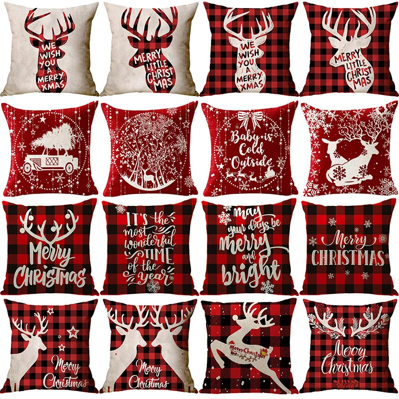 Red Plaid Linen Christmas Throw Pillow Cushion Christmas Pillow Case Snowman Elk Santa Claus Cushion Cover Christmas Decorations
Red Plaid Linen Christmas Throw Pillow Cushion Christmas Pillow Case Snowman Elk Santa Claus Cushion Cover Christmas Decorations