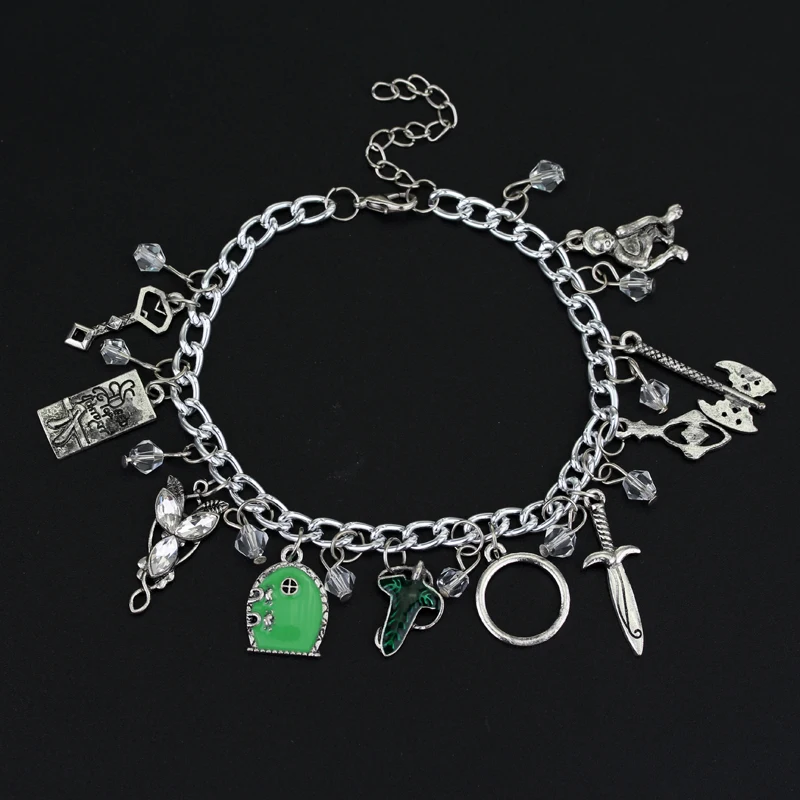Лидер продаж браслеты с подвесками из фильма эльфийский лист Arwen Evenstar Зеленая