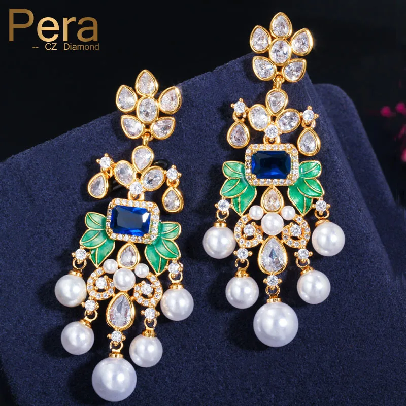 Pera Noble Boho Cubic Zirconia Crystal Setting Vintage Flower Long Pearl Drop Danging Earrings for Women Party CZ Jewelry E487
Pera Noble Boho Cubic Zirconia Crystal Setting Vintage Flower Long Pearl Drop Danging Earrings for Women Party CZ Jewelry E487