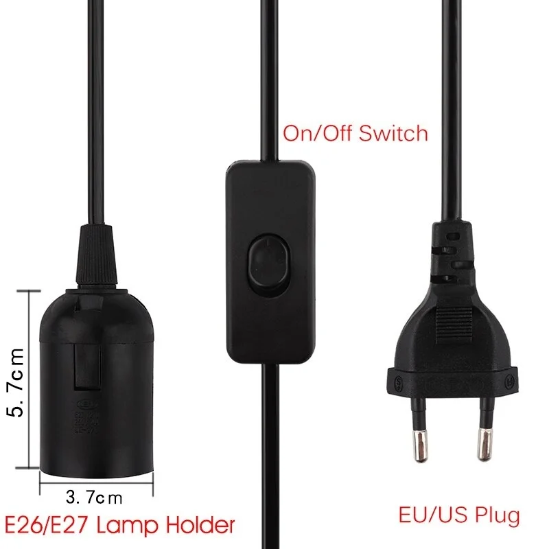 1.8m Power Cord Cable E27/E14 Lamp Base Holder EU/US Hanging Pendant LED Light Fixture Lamp Bulb Socket Cord Adapter With Switch
1.8m Power Cord Cable E27/E14 Lamp Base Holder EU/US Hanging Pendant LED Light Fixture Lamp Bulb Socket Cord Adapter With Switch