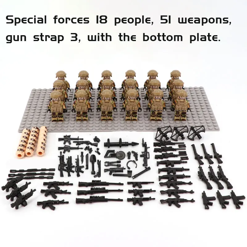 Modern Military Series Of Build Blocks Classic Minifigures Special Soldiers MOC SWAT Weapon Creative DIY Set Toys Childrens Gift
Modern Military Series Of Build Blocks Classic Minifigures Special Soldiers MOC SWAT Weapon Creative DIY Set Toys Childrens Gift