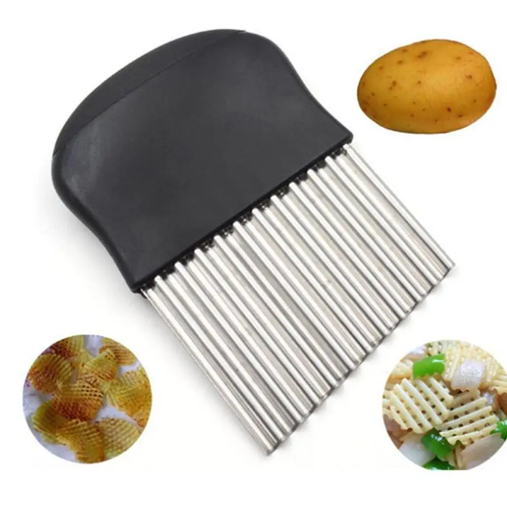 Potato Wavy Cutter Steel Potato Slicer French Vegetable Gadgets Shredder Cutter Cutting Fry Tools Kitchen Cutter H6Y6
Potato Wavy Cutter Steel Potato Slicer French Vegetable Gadgets Shredder Cutter Cutting Fry Tools Kitchen Cutter H6Y6
