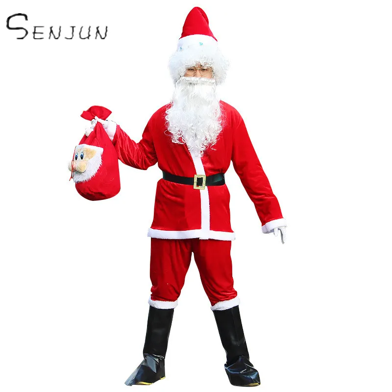 Christmas Santa Claus Cosplay Costume Beard Santa Claus Clothes Fancy Dress In Christmas Men Costume Suit Adults Party Costume 
Christmas Santa Claus Cosplay Costume Beard Santa Claus Clothes Fancy Dress In Christmas Men Costume Suit Adults Party Costume