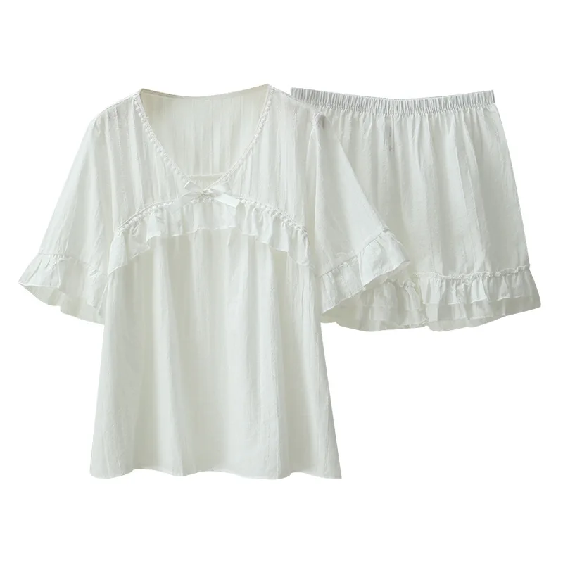New Girls Kawaii Pajamas Set Sweet Palace Nightgowns Vintage Short Sleeve Solid Color Sleepwear Women Lounge Loose Homewear
New Girls Kawaii Pajamas Set Sweet Palace Nightgowns Vintage Short Sleeve Solid Color Sleepwear Women Lounge Loose Homewear