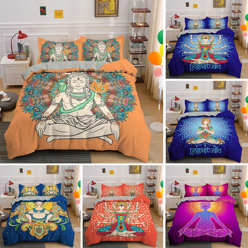 Boho Bedding Sets Yoga Meditation Duvet Cover 2/3pcs Bed Set Twin Double Queen King Quilt Covers
Boho Bedding Sets Yoga Meditation Duvet Cover 2/3pcs Bed Set Twin Double Queen King Quilt Covers