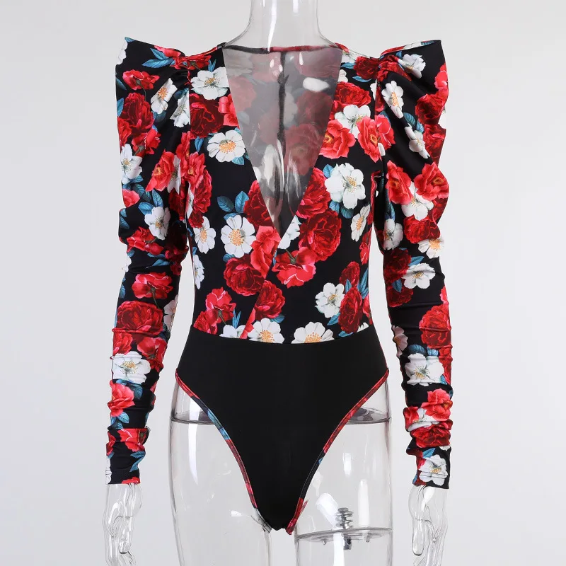 Women's Puff Long Sleeve Sexy Low Cut V-neck Boduysuit Female Beachwear Playsuit Feme Vintage Slim One-piece Rompers For Women
Women's Puff Long Sleeve Sexy Low Cut V-neck Boduysuit Female Beachwear Playsuit Feme Vintage Slim One-piece Rompers For Women