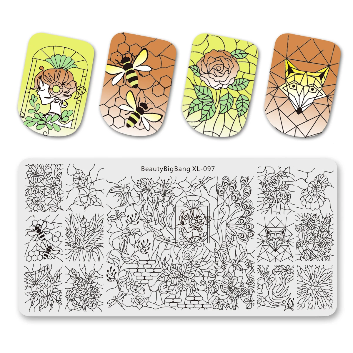 Beautybigbang 6*12 cm Nail Stamping Plates Natural Flower Bee Swan Theme Image Top Template Mold Nail Art Stencil XL-097
Beautybigbang 6*12 cm Nail Stamping Plates Natural Flower Bee Swan Theme Image Top Template Mold Nail Art Stencil XL-097