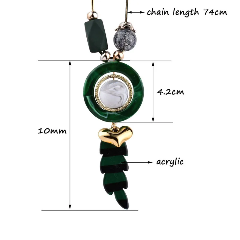 LEEKER Gothic Style Round Acrylic Rolling Ball Necklace Green Leaf Pendant Women Statement Long Chain 120 LK2
LEEKER Gothic Style Round Acrylic Rolling Ball Necklace Green Leaf Pendant Women Statement Long Chain 120 LK2