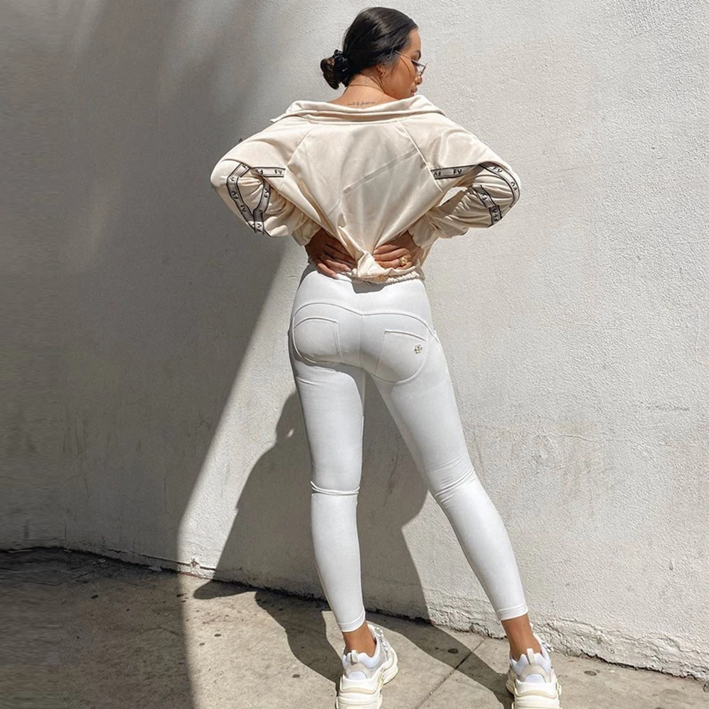 Женские кожаные брюки с эффектом пуш ап Melody обтягивающие джинсы со средней
