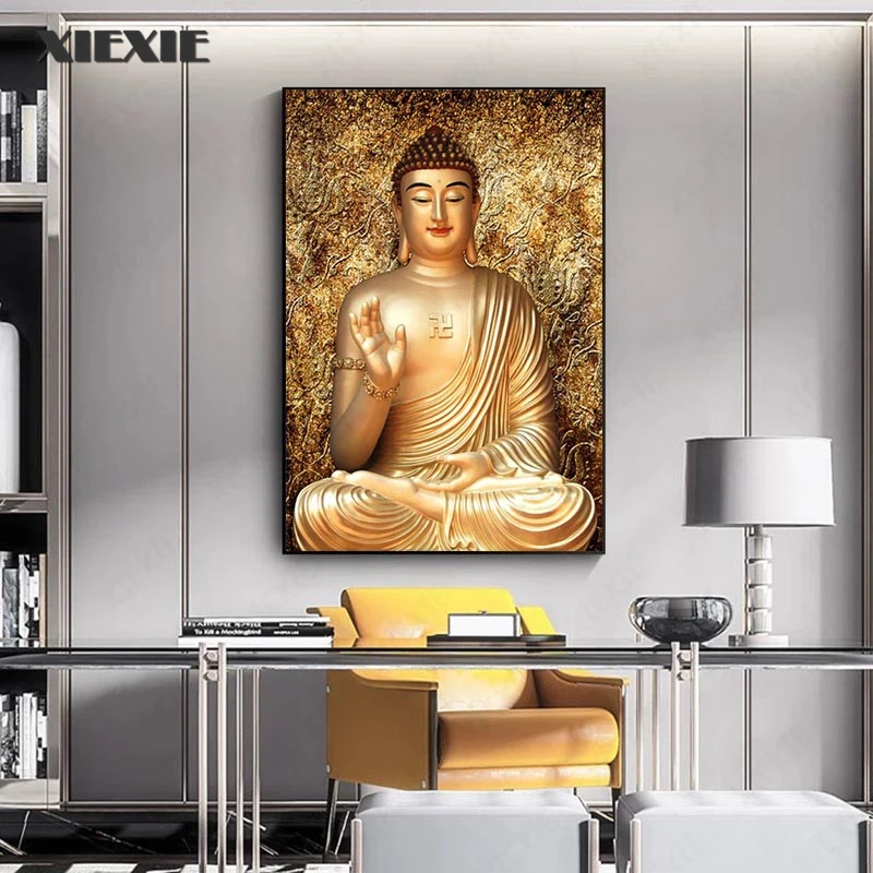 Gold Color Buddha Canvas Painting Printed Buddha Statue Printing Wall Art Posters and Prints Living Room Home Wall Decoration
Gold Color Buddha Canvas Painting Printed Buddha Statue Printing Wall Art Posters and Prints Living Room Home Wall Decoration