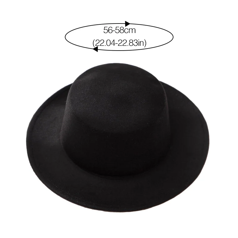 2021Solid Color Imitation Woolen Hat Women Felt Fedoras Jazz Cap Female Girls Simple Wide Brim Flat Top Hats
2021Solid Color Imitation Woolen Hat Women Felt Fedoras Jazz Cap Female Girls Simple Wide Brim Flat Top Hats