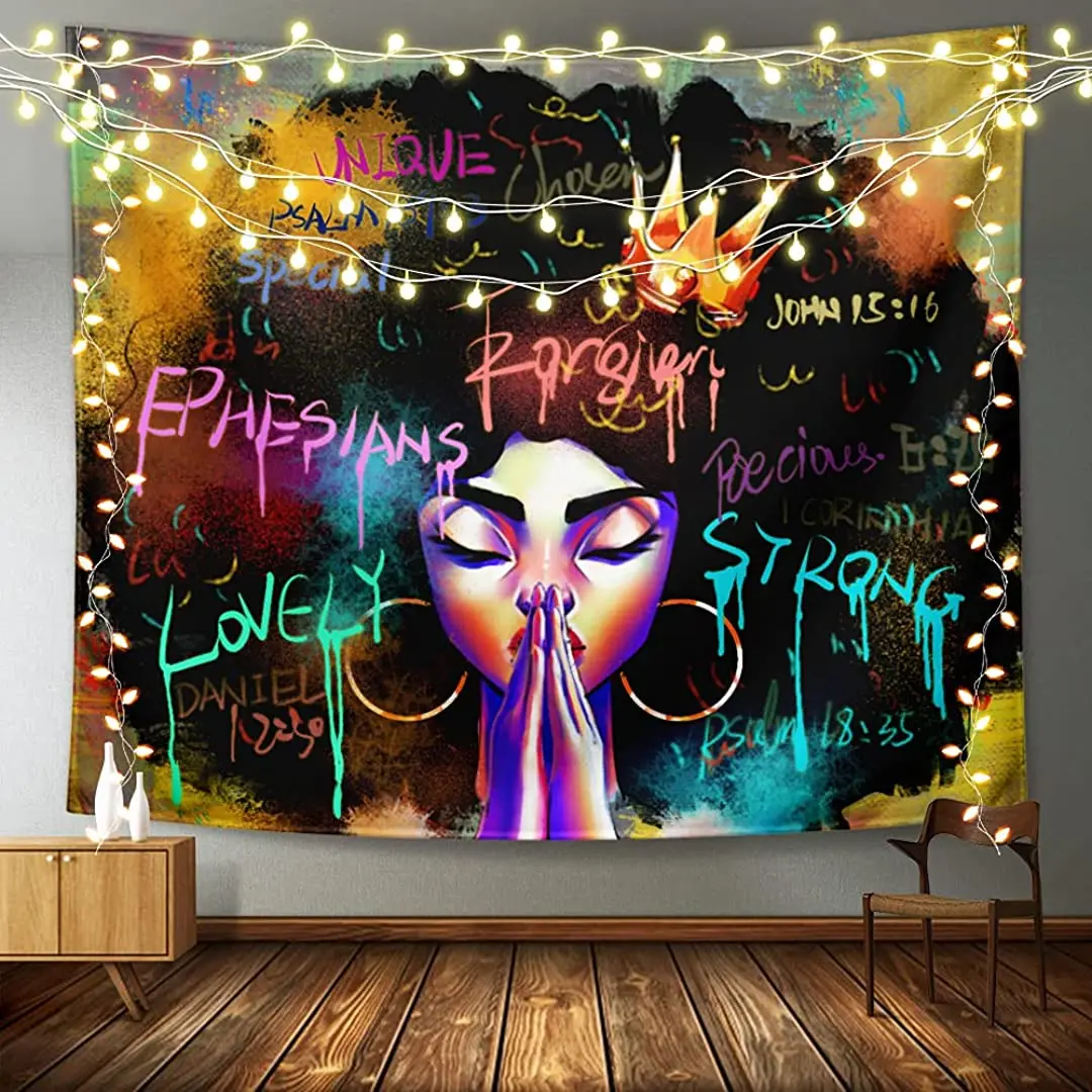African American Women Tapestry Wall Hanging Polyester Tapestries With Hd Prints,Lightweight,Soft,NoFading For Dorm, Bedroom
African American Women Tapestry Wall Hanging Polyester Tapestries With Hd Prints,Lightweight,Soft,NoFading For Dorm, Bedroom