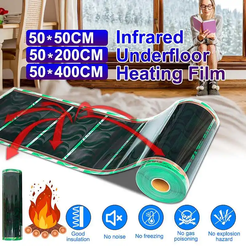 0.5mx0.5m/2m/4m Efficient Indoor Floor Heating Infrared Underfloor Heating Carbon Film Heater Electric Floor Warming Mat 220V
0.5mx0.5m/2m/4m Efficient Indoor Floor Heating Infrared Underfloor Heating Carbon Film Heater Electric Floor Warming Mat 220V