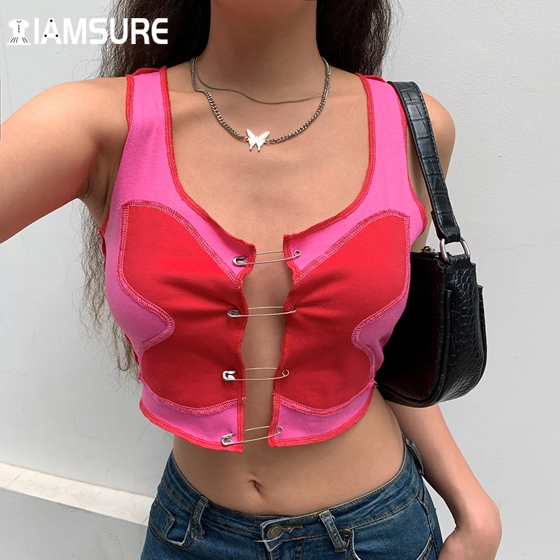 Iamsure Y2K Aesthetic Patchwork Hollow Out Tank Top Sexy Sleeveless Square Collar Crop Tops Women 2021 Casual Sweet Streetwear
Iamsure Y2K Aesthetic Patchwork Hollow Out Tank Top Sexy Sleeveless Square Collar Crop Tops Women 2021 Casual Sweet Streetwear