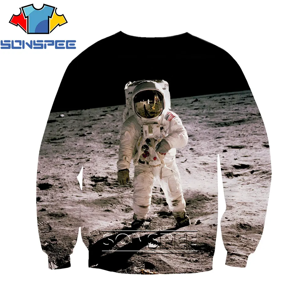 SONSPEE 3D Astronaut Moon Landing Print Crew Neck Sweatshirt Spring And Autumn Men's Loose Fashion Top Casual Trend Hoodless Swe
SONSPEE 3D Astronaut Moon Landing Print Crew Neck Sweatshirt Spring And Autumn Men's Loose Fashion Top Casual Trend Hoodless Swe