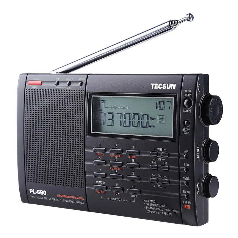 

PL-660 PLL SSB VHF AIR Band Radio Receiver FM/MW/SW/LW Multiband Dual TECSUN I3-001