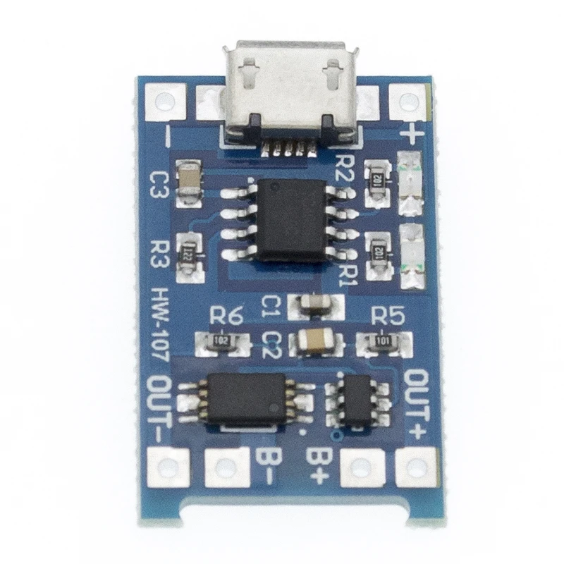 50 шт. Micro USB 5 в 1 а 18650 TP4056 модуль зарядного устройства литиевой батареи зарядная