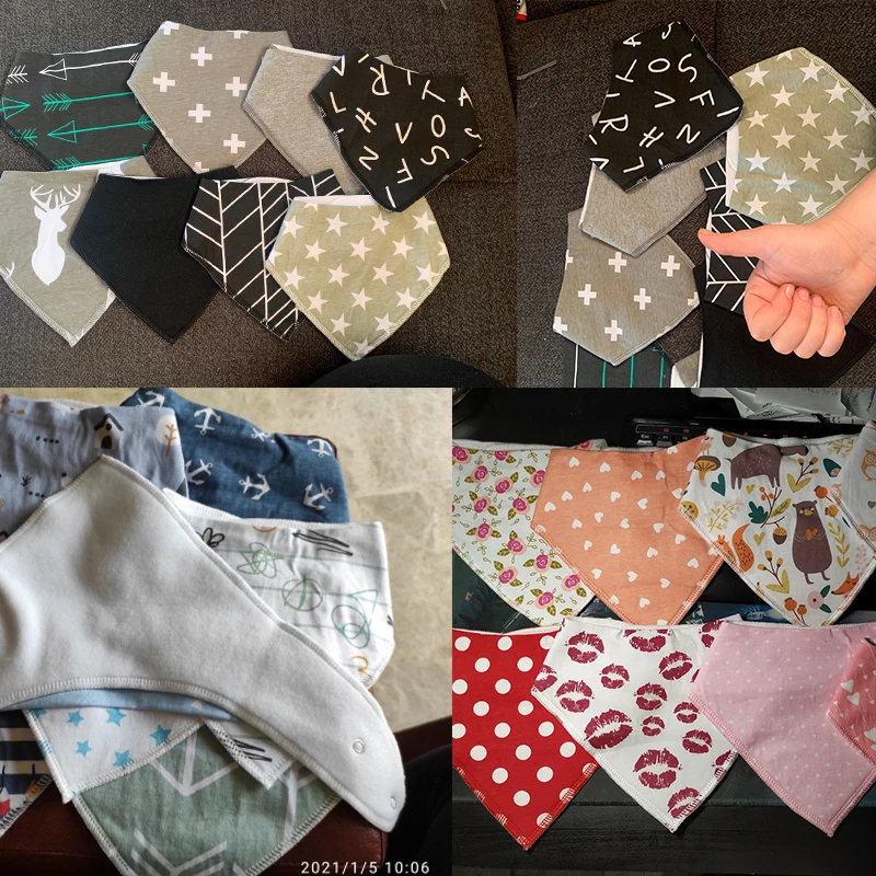 

Baby Bandana Drool Bibs 8 Pack Organic Absorbent Soft Cotton Drool Bibs for Teething Feeding Unisex Baby Shower Gift Set Stuff