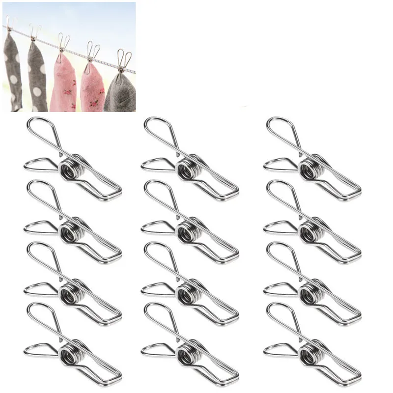 5/10/20pcs Multipurpose Stainless Steel Clips Clothes Pins Pegs Holders Clothing Clamps Sealing Clip Household Clothespin
5/10/20pcs Multipurpose Stainless Steel Clips Clothes Pins Pegs Holders Clothing Clamps Sealing Clip Household Clothespin