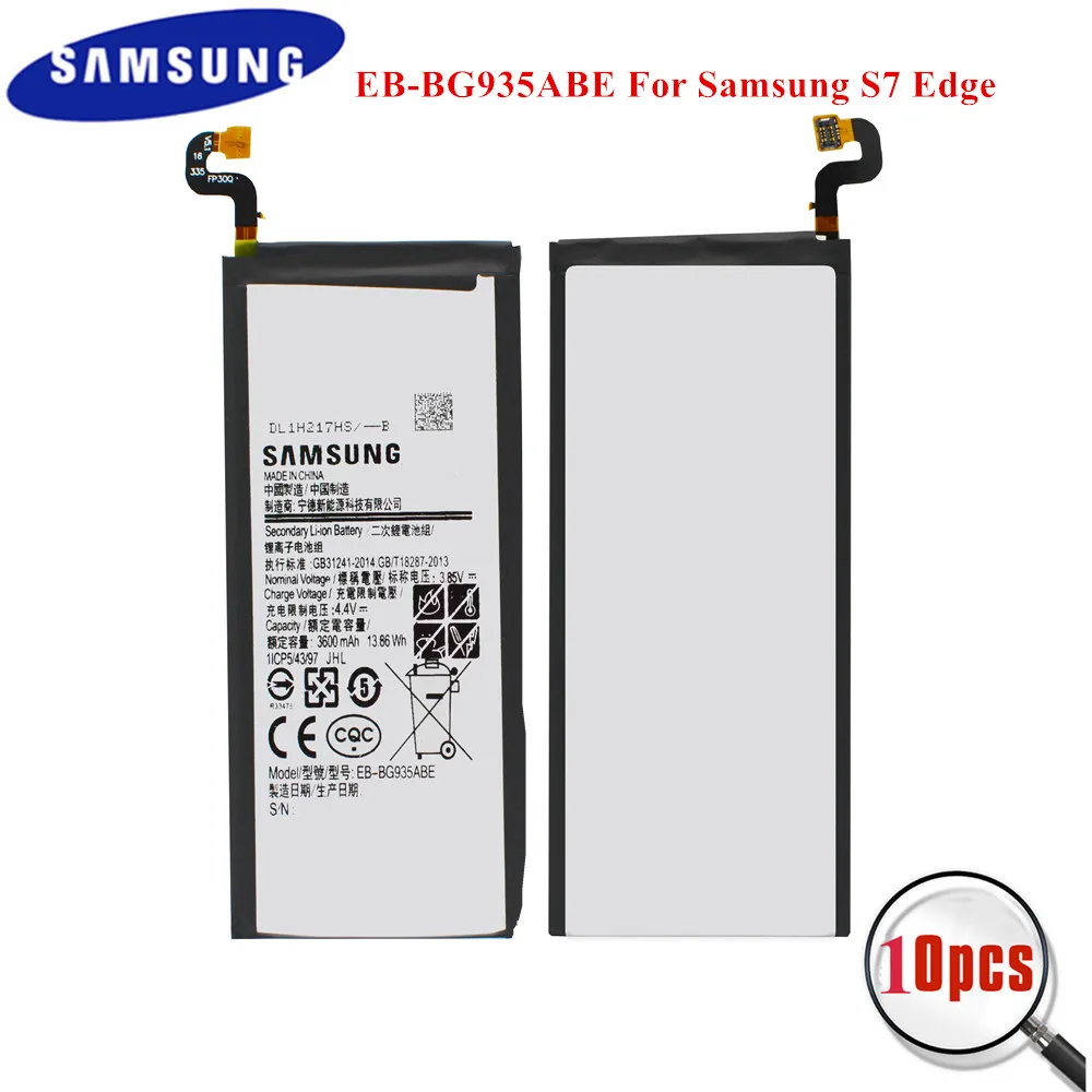 10pcs Original Batteries EB-BG935ABE for Samsung Galaxy S7 Edge SM-G935F G935FD G935W8 G9350 G935K G935L 3600mAh Wholesale 
10pcs Original Batteries EB-BG935ABE for Samsung Galaxy S7 Edge SM-G935F G935FD G935W8 G9350 G935K G935L 3600mAh Wholesale