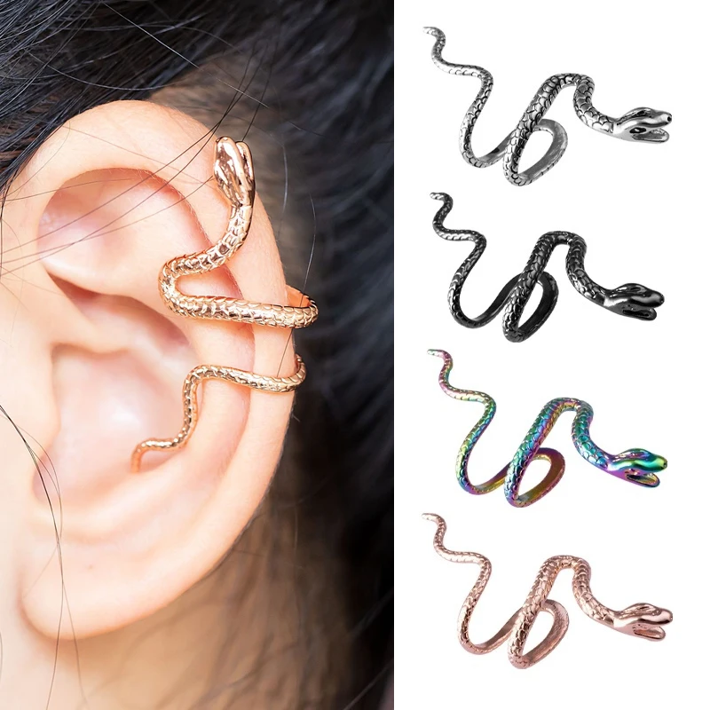 1PC Brass Snake Earing Clips Without Piercing Punk Non Pierced Clip Earrings Ear Cuffs for Women Men Black Fake Piercing Jewelry
1PC Brass Snake Earing Clips Without Piercing Punk Non Pierced Clip Earrings Ear Cuffs for Women Men Black Fake Piercing Jewelry