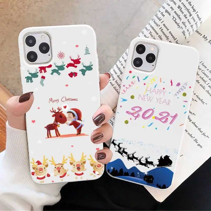 Christmas new Year happy Cartoon Phone Case White Candy Color for iPhone 11 12 mini pro XS MAX 8 7 6 6S Plus X SE 2020 XR
Christmas new Year happy Cartoon Phone Case White Candy Color for iPhone 11 12 mini pro XS MAX 8 7 6 6S Plus X SE 2020 XR