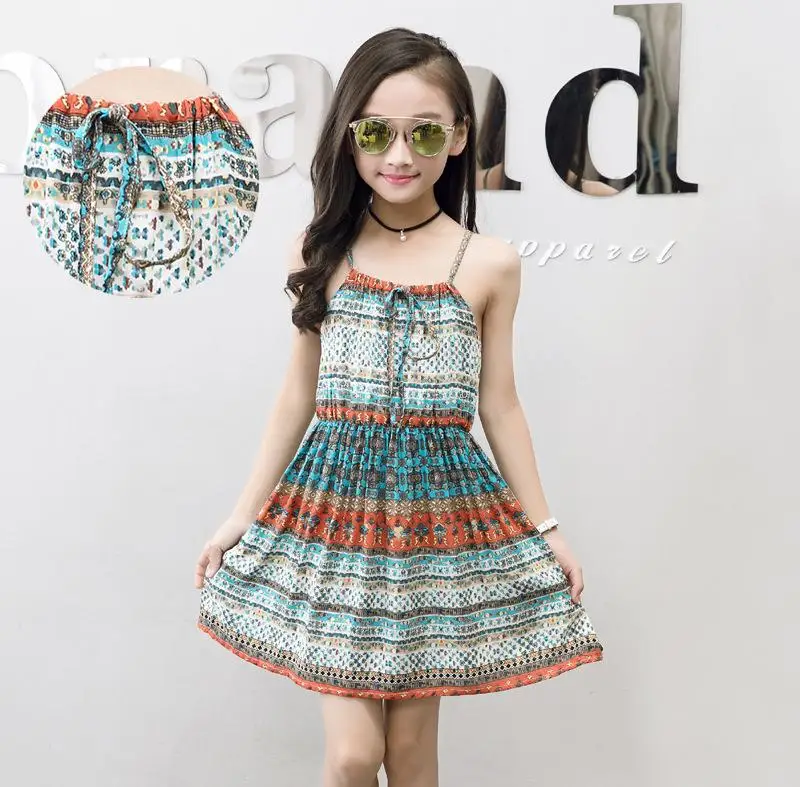 Flower dress summer cotton silk children's clothing floral strap beach baby dress 
Flower dress summer cotton silk children's clothing floral strap beach baby dress