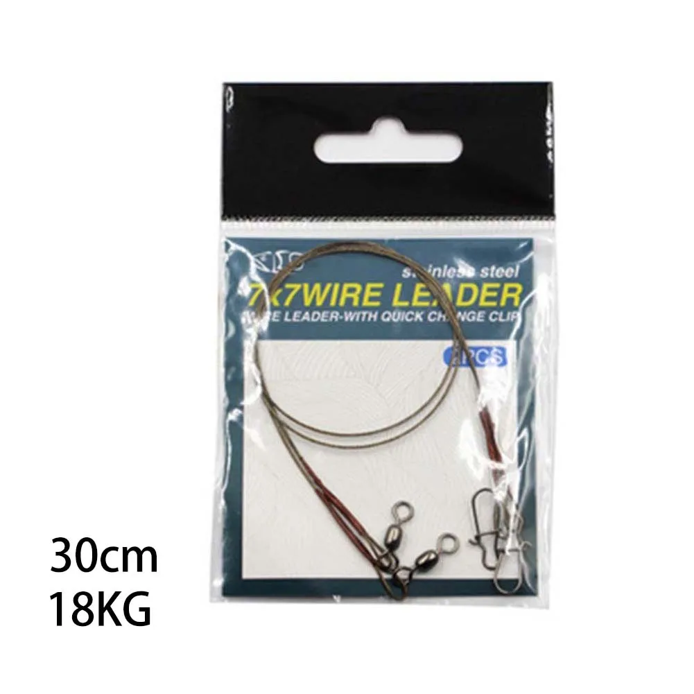 

2pcs Carp Fishing Line Steel Wire Leader With Duo-Lock Snap Rolling Swivels Wire Leadcore Leash Anti-bait Stainless Steel Pesca