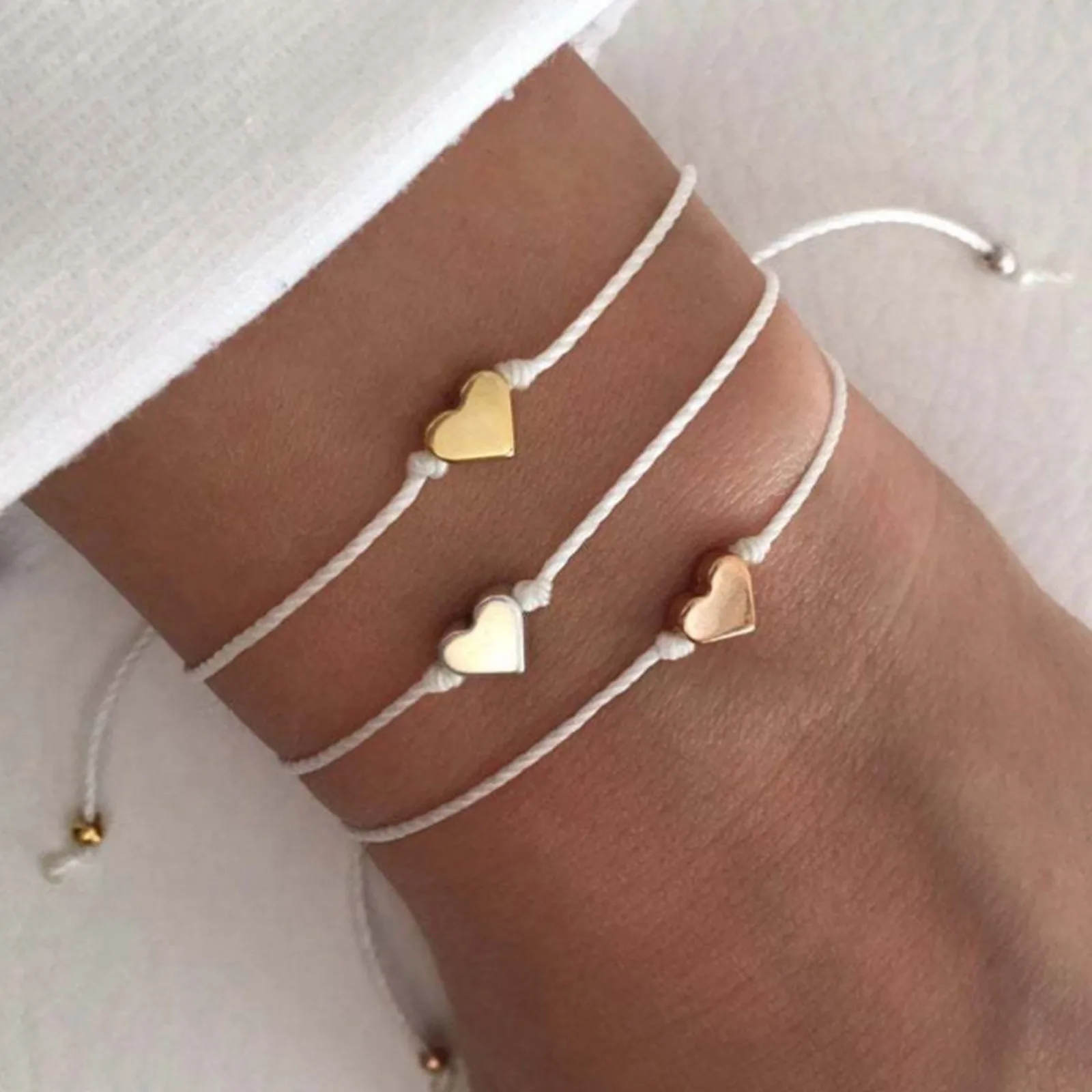 3pcs/set Fashion Charm Bracelet Beach Heart Cute Design Knit Chain Basic Bracelets For Fashion Women Bead Diy Jewelry Dropship
3pcs/set Fashion Charm Bracelet Beach Heart Cute Design Knit Chain Basic Bracelets For Fashion Women Bead Diy Jewelry Dropship