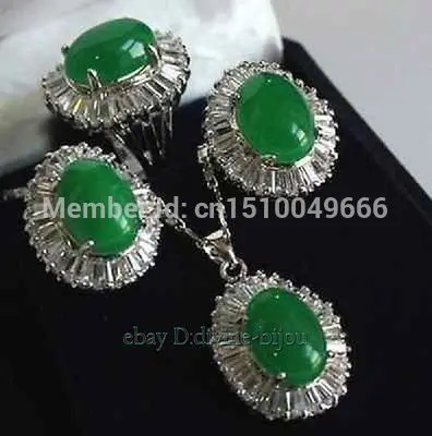 sale Hot sell! green STONE crystal lady's earrings pendant necklace ring set size:8#
sale Hot sell! green STONE crystal lady's earrings pendant necklace ring set size:8#