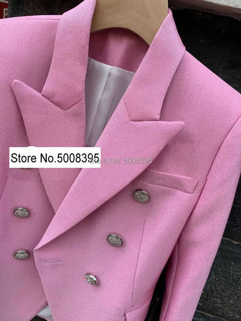 TOP QUALITY !!! Rose Pink Blaze Double Breasted Silver Buttons Suits For Woman 2021 Fashion Tops Classic
TOP QUALITY !!! Rose Pink Blaze Double Breasted Silver Buttons Suits For Woman 2021 Fashion Tops Classic